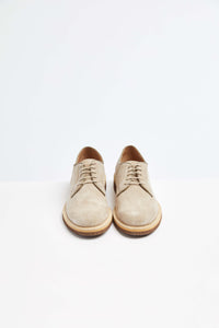 Leather derby shoe  in beige beige
