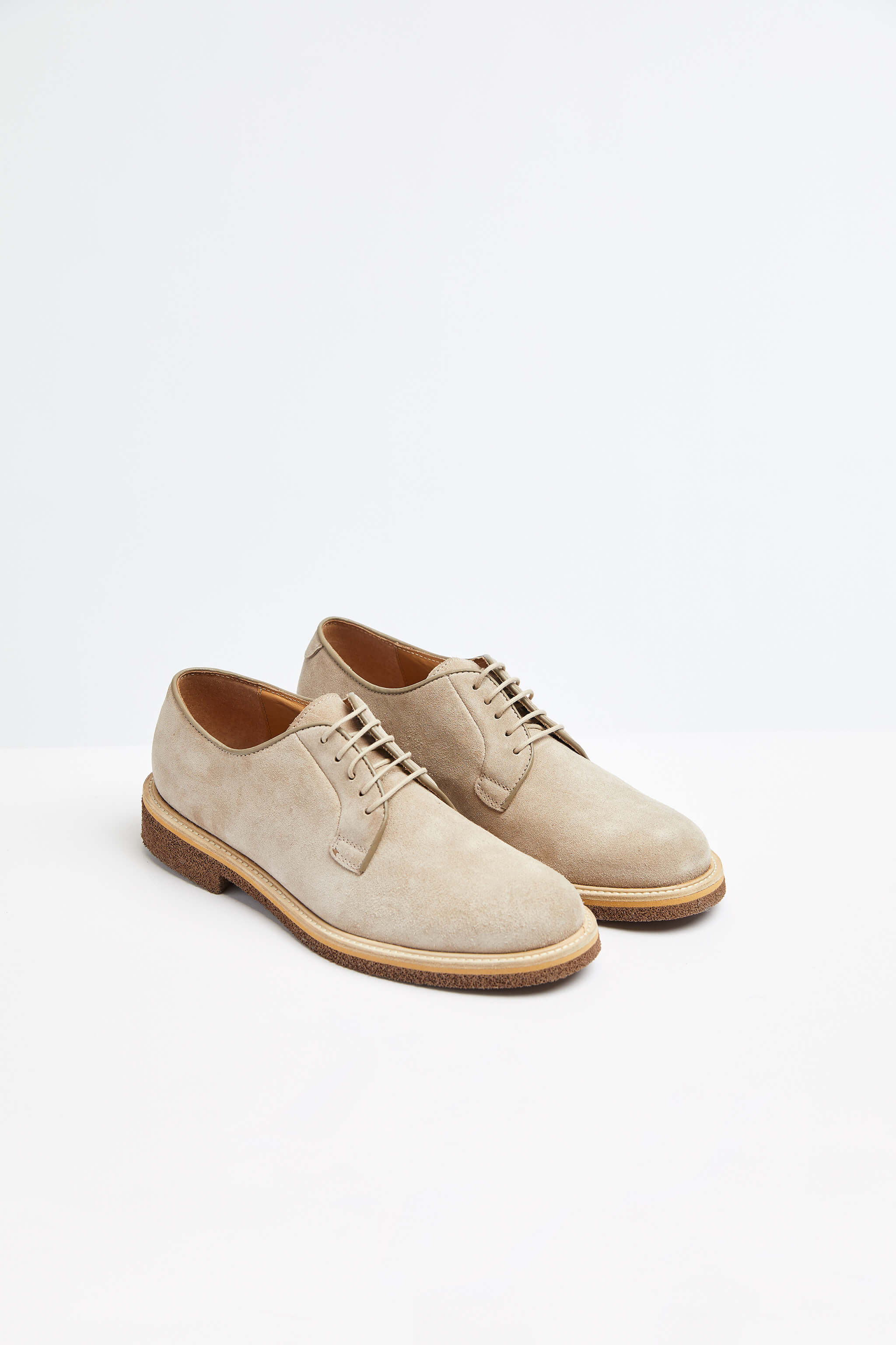 Leather Derby shoe  in beige