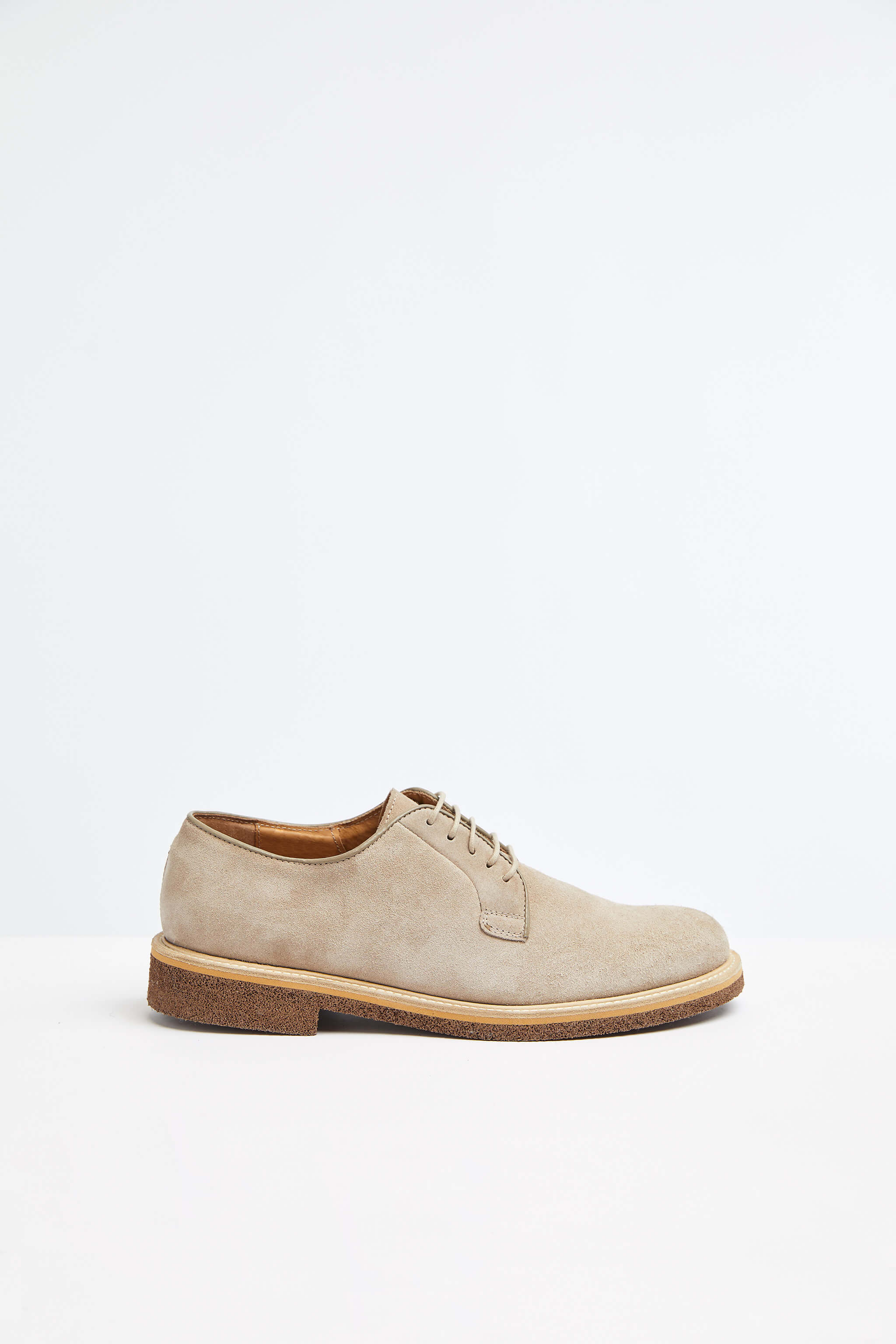 Leather Derby shoe  in beige