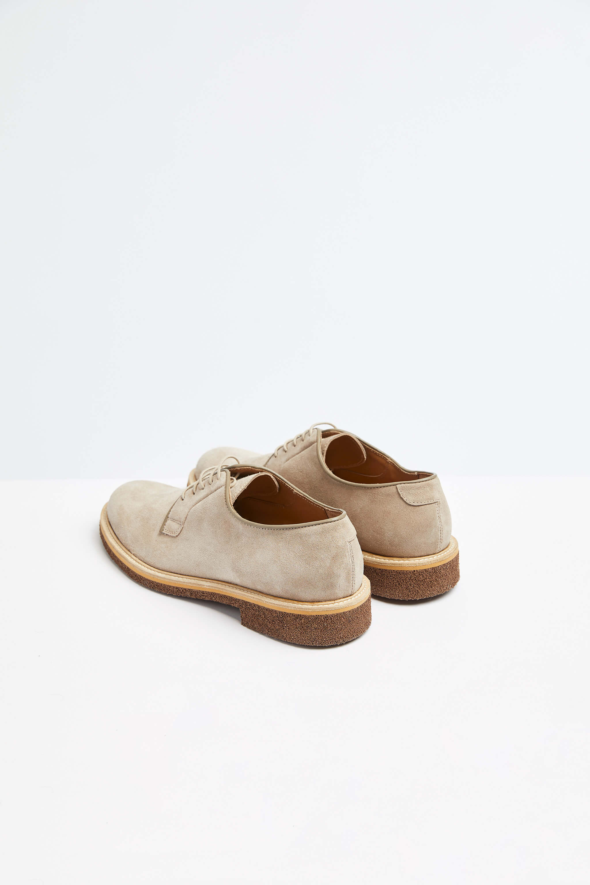 Leather Derby shoe  in beige