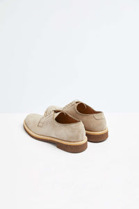 Leather derby shoe  in beige beige
