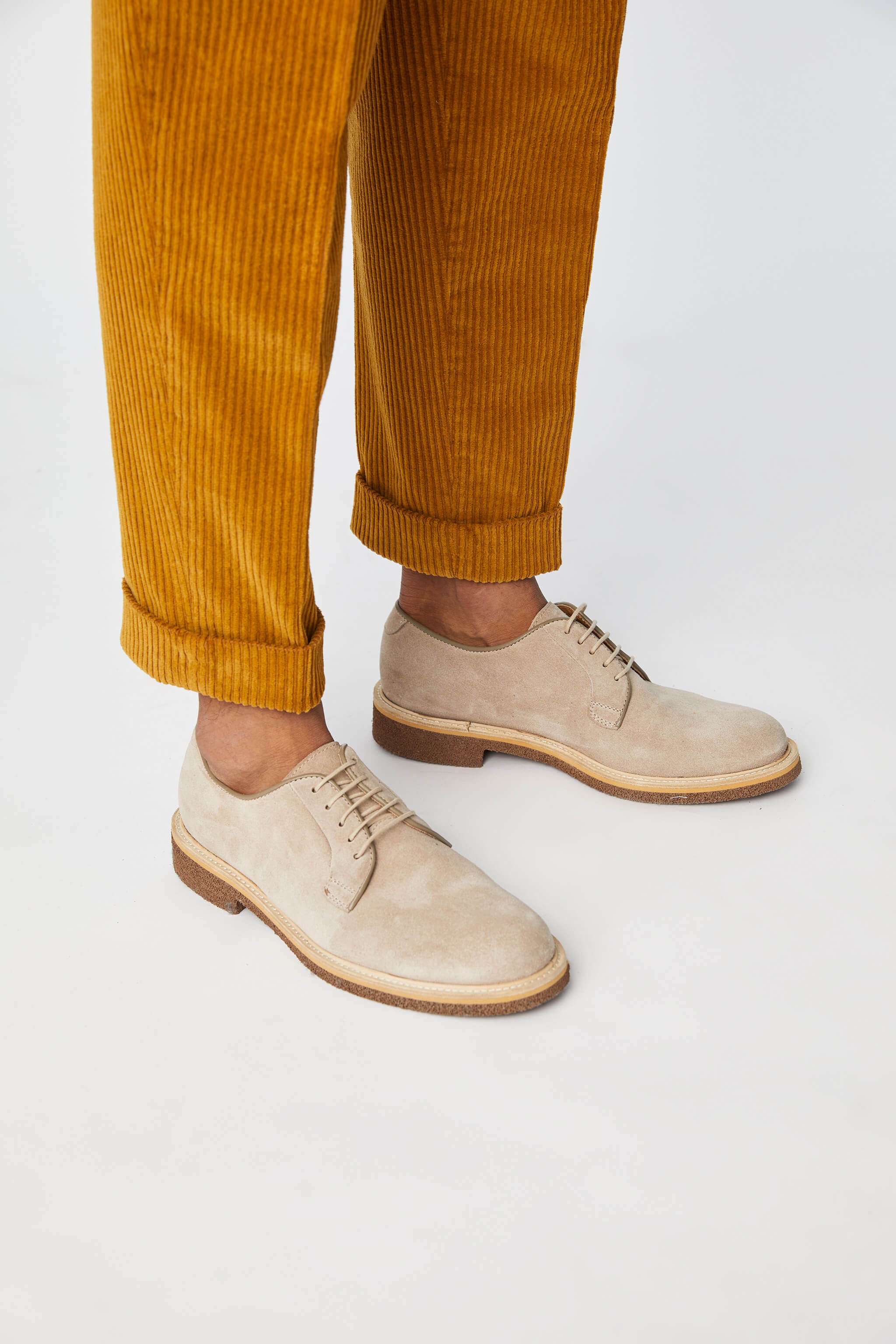 Leather Derby shoe  in beige