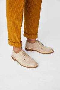 Leather derby shoe  in beige beige