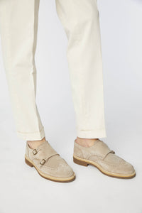 Monkstrap in pelle beige beige