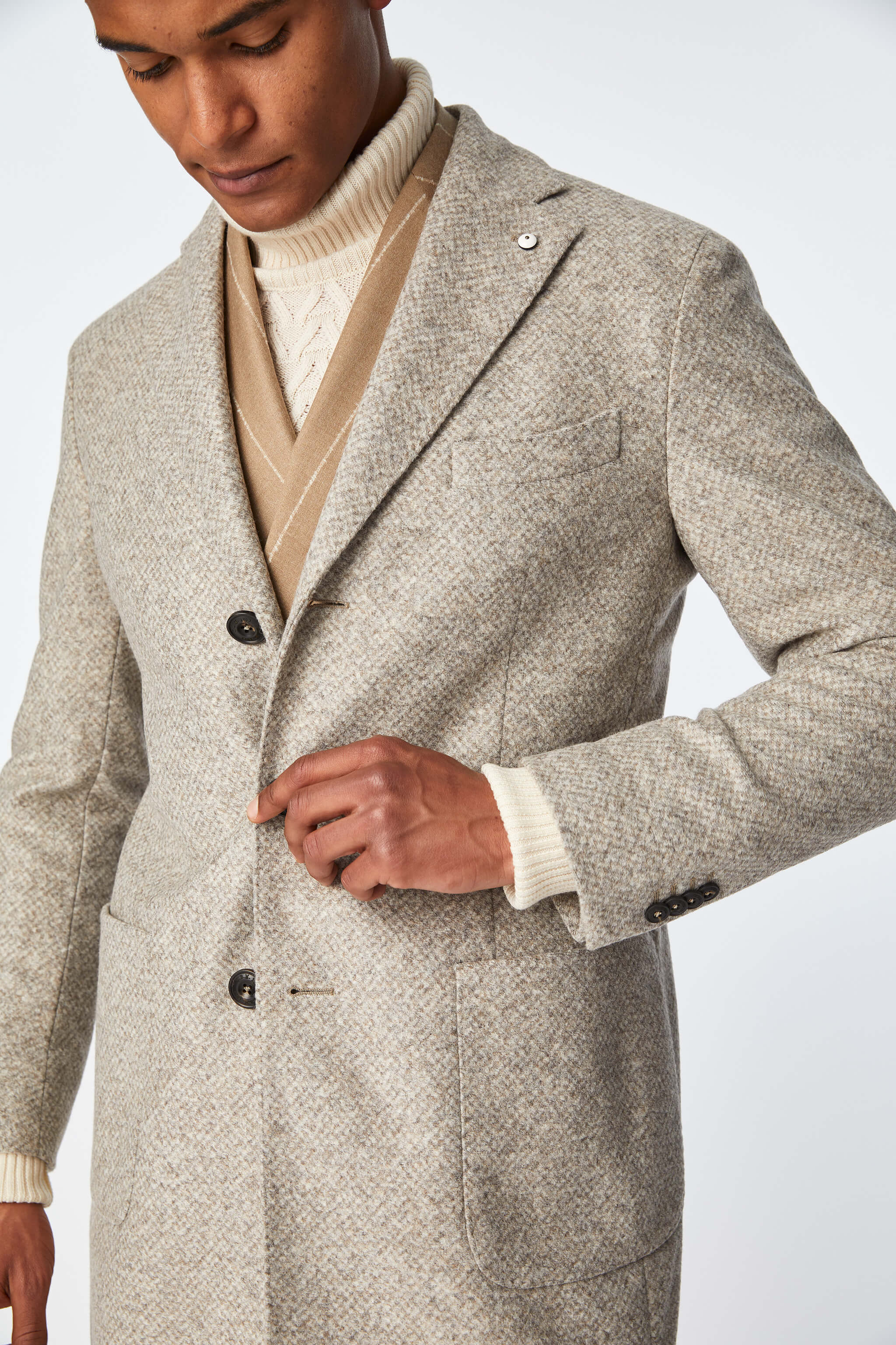 LONDON coat in turtledove gray jersey