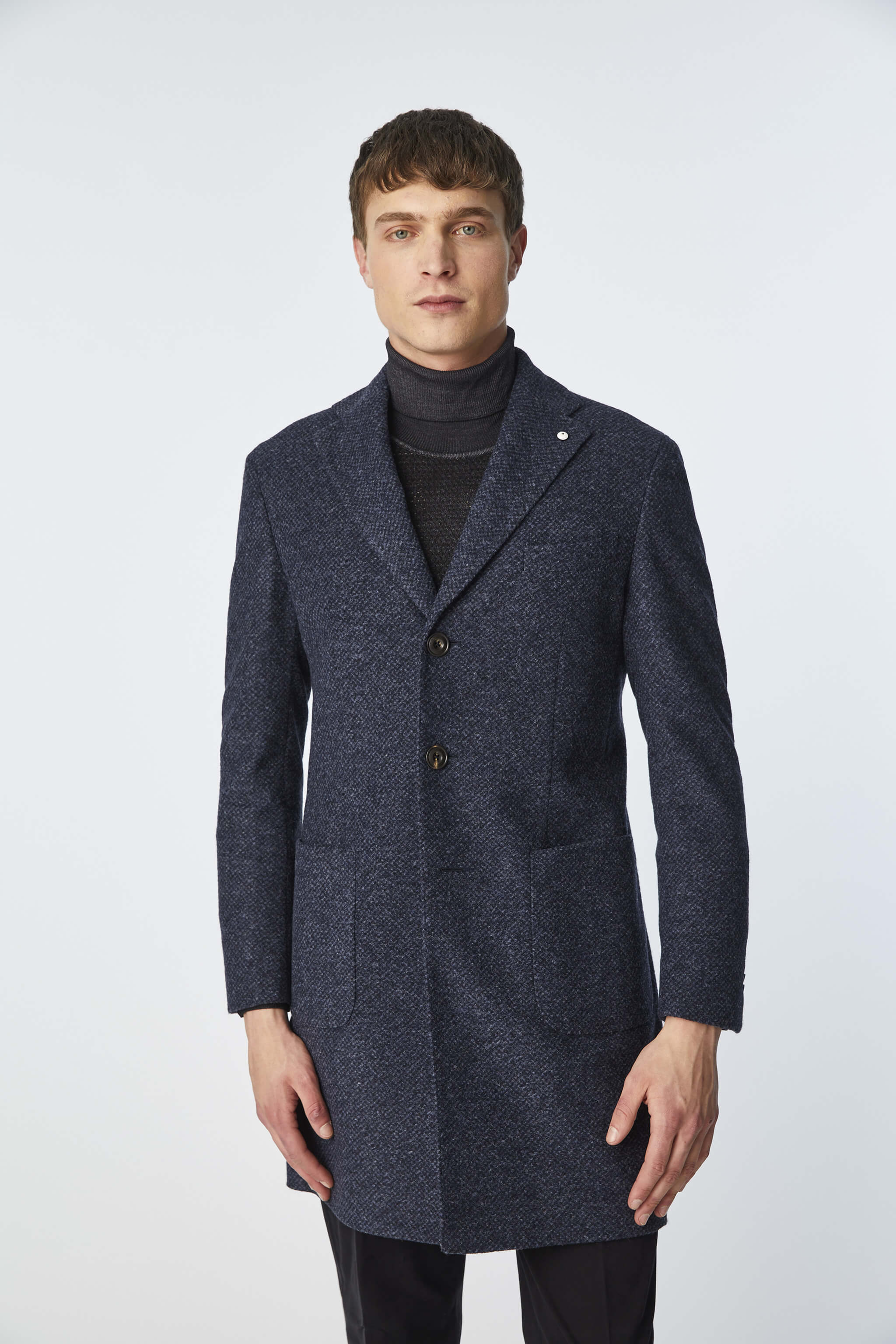 LONDON coat in blue jersey