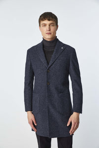 London coat in blue jersey blue