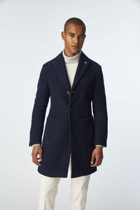 LONDON ORSETTO coat in midnight blue