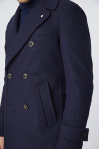 Chesterfield coat in midnight blue jersey blue