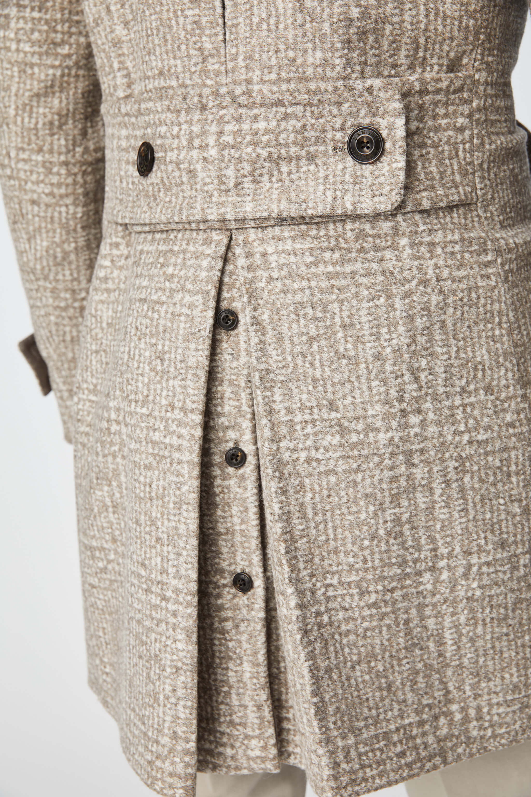Chesterfield coat in dove gray jersey