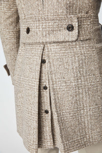 Chesterfield coat in dove gray jersey beige