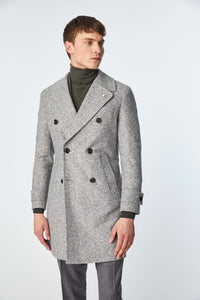 Chesterfield coat in gray jersey light grey