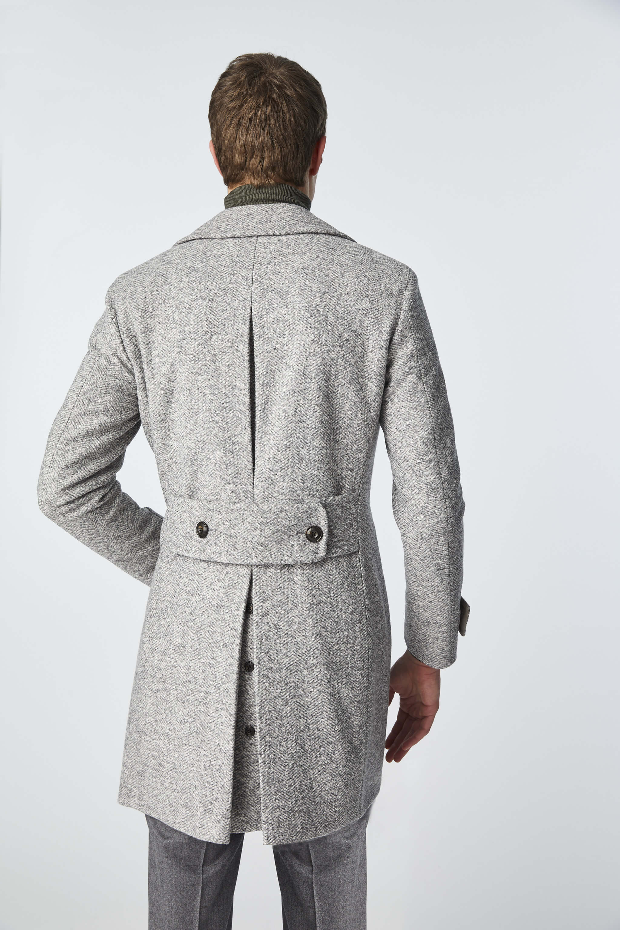 Chesterfield coat in gray jersey