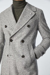 Chesterfield coat in gray jersey light grey