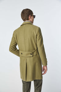 Double-breasted coat in green dark green