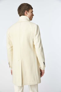 Garment-dyed coat in ivory white