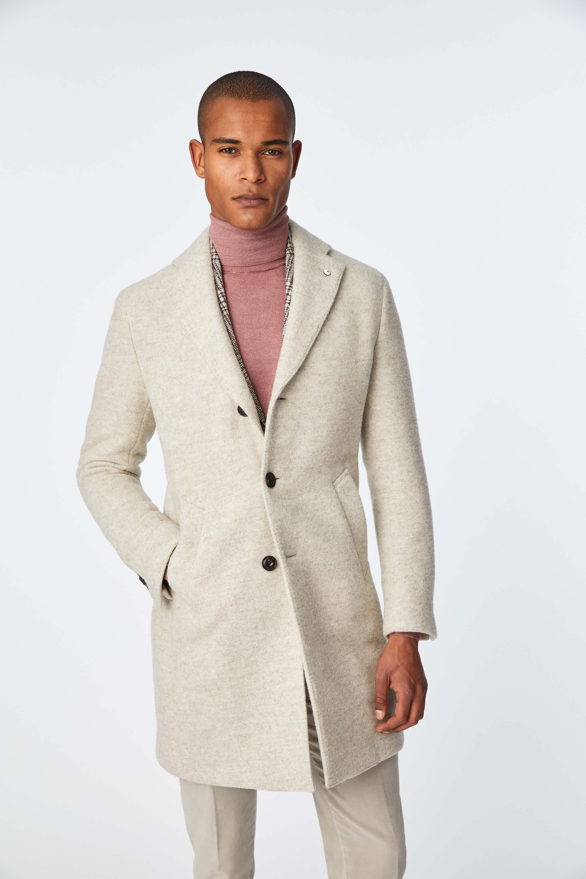 Beige wool coat mens discount