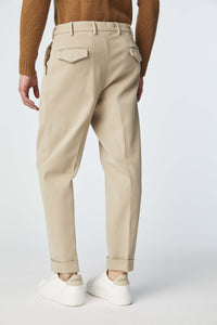 Garment-dyed miles pants in beige beige