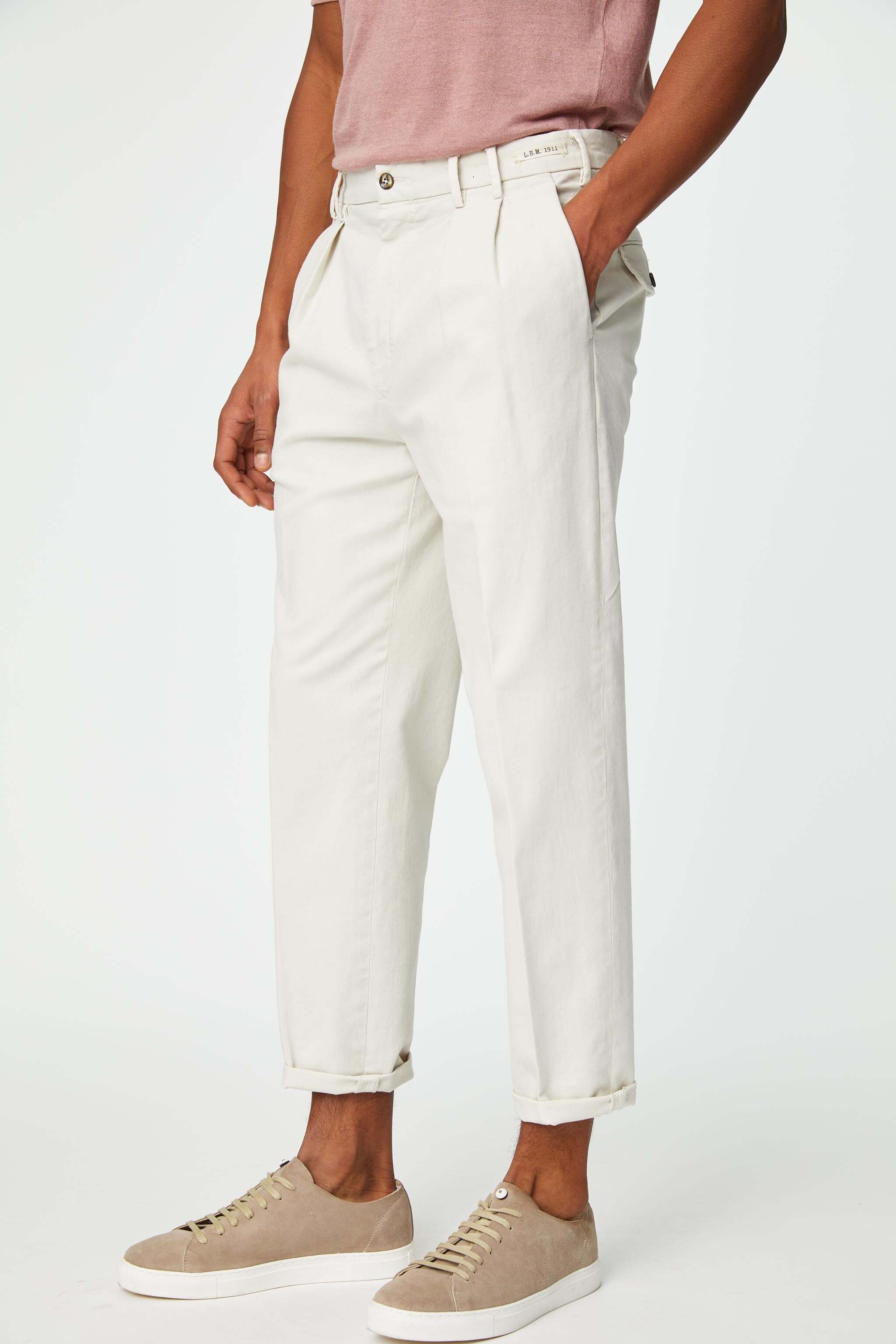 Garment-dyed CHARLIE pants in white