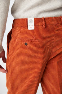 Garment-dyed miles pants in orange red