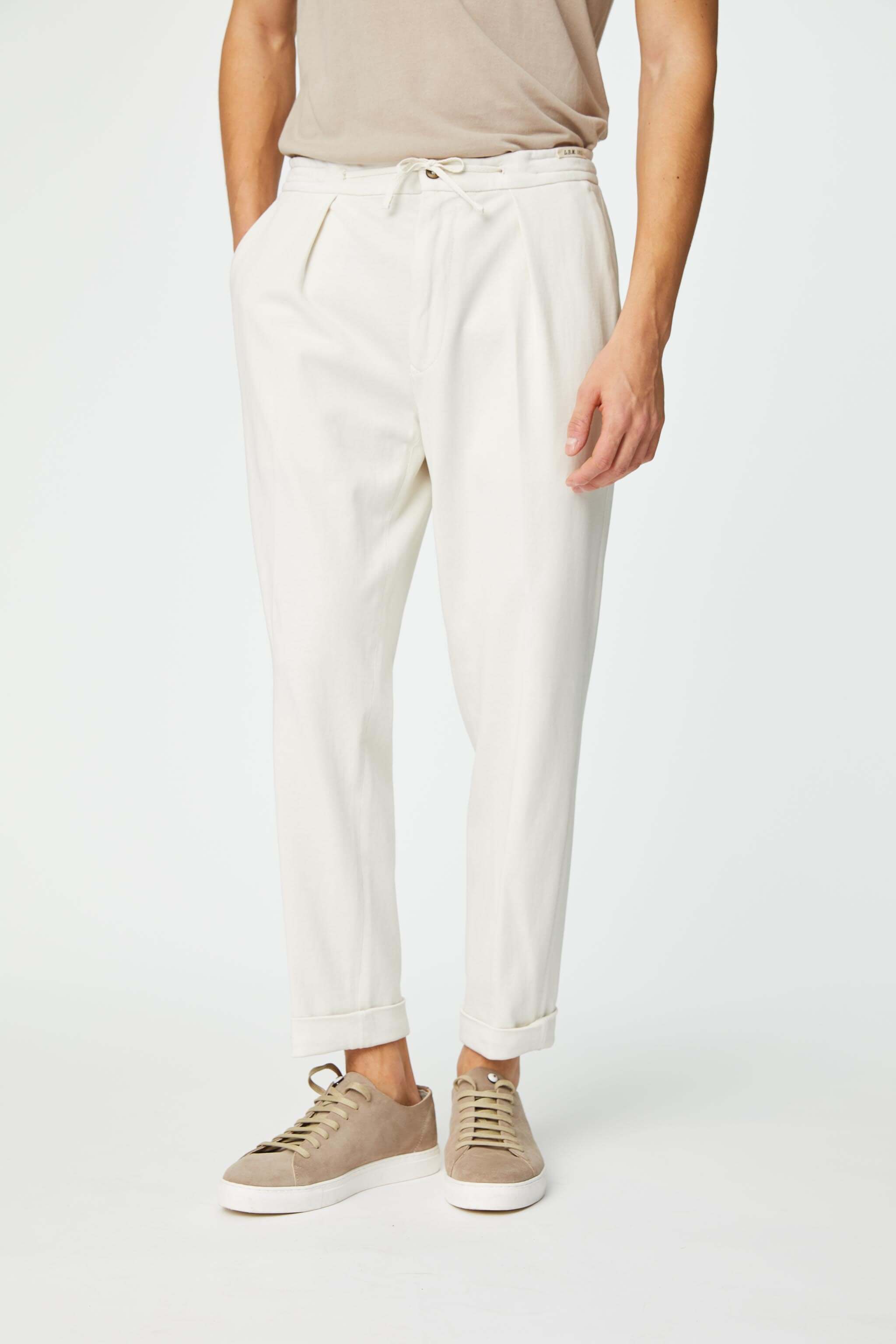 Garment-dyed LESTER pants in white