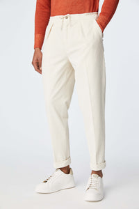 Garment-dyed lester pants in ivory white