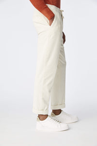 Garment-dyed lester pants in ivory white
