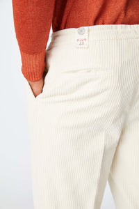 Garment-dyed lester pants in ivory white
