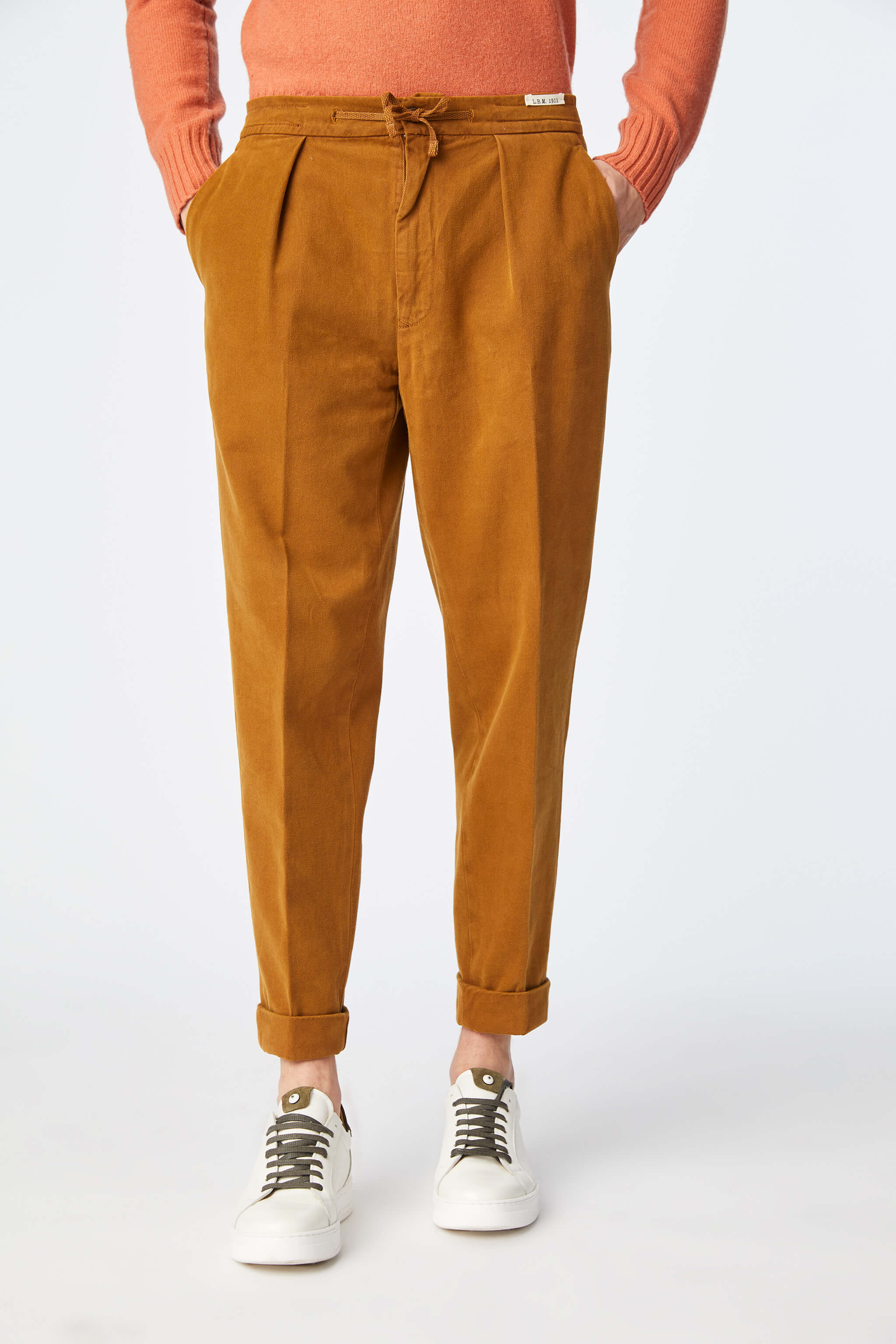 Garment-dyed LESTER pants in yellow ochre