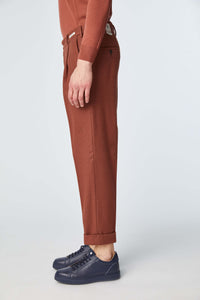 Garment-dyed miles pants in brown brick