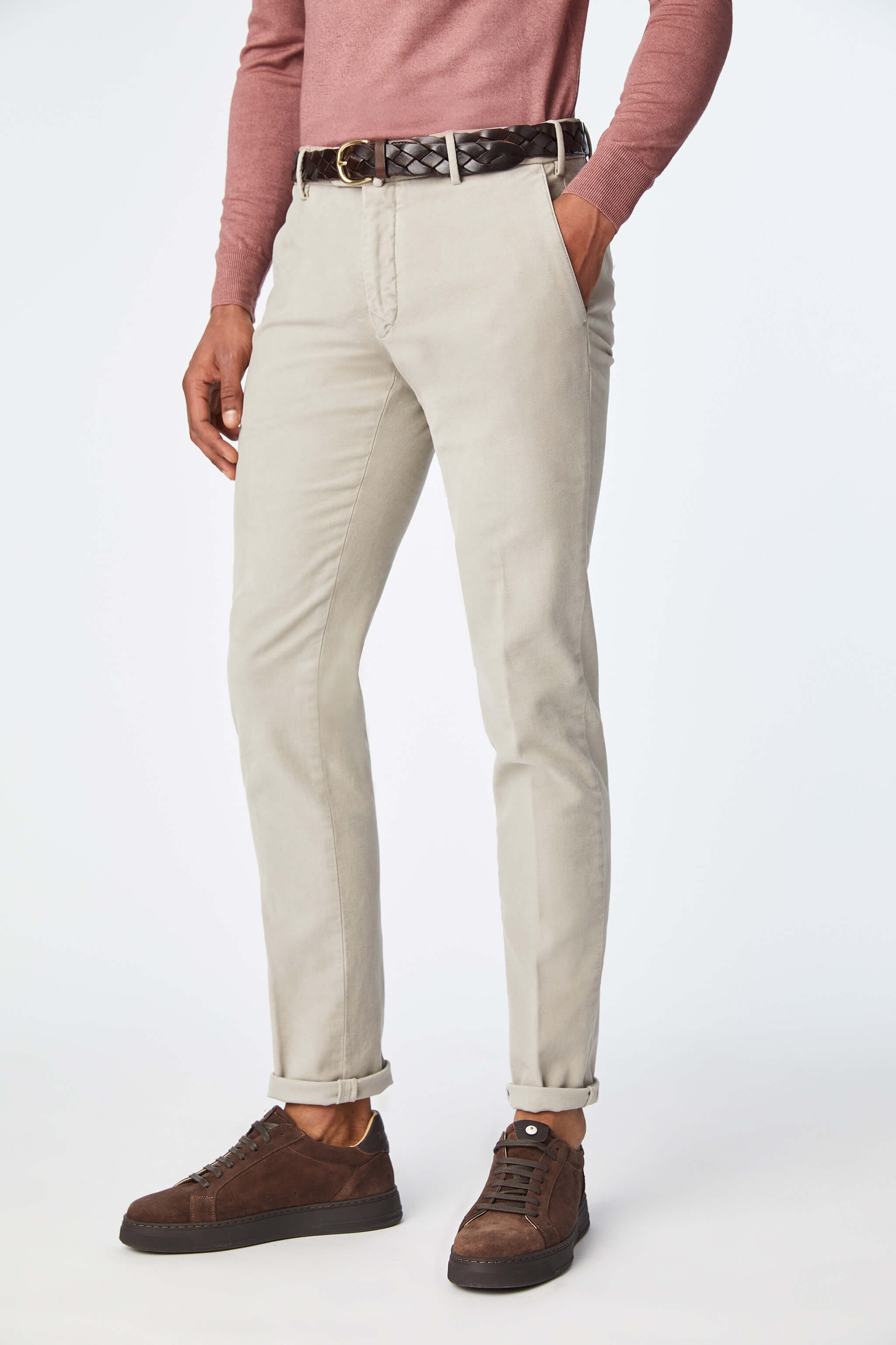 Garment-dyed RAY pants in ice gray