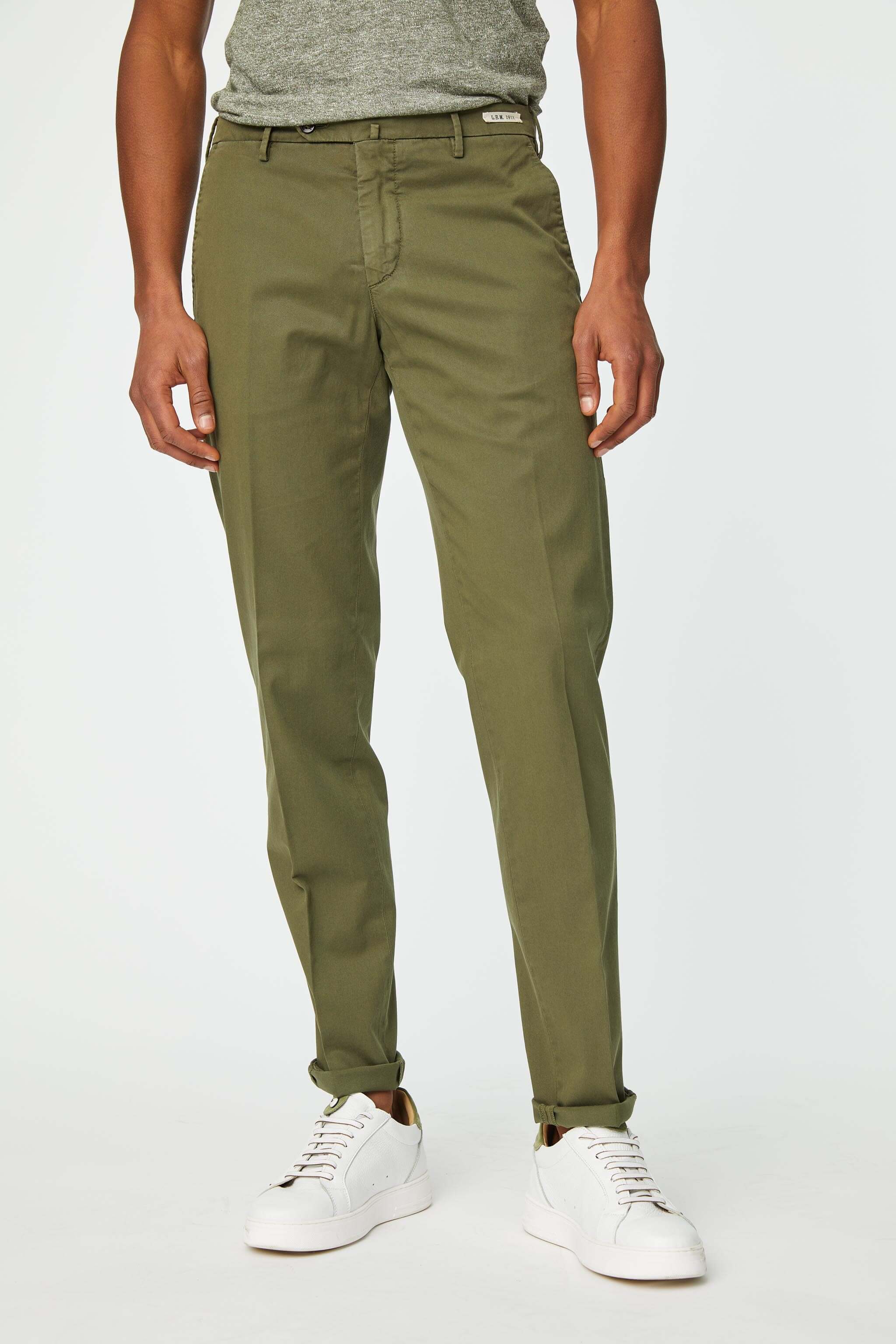 Garment-dyed ELTON pants in green