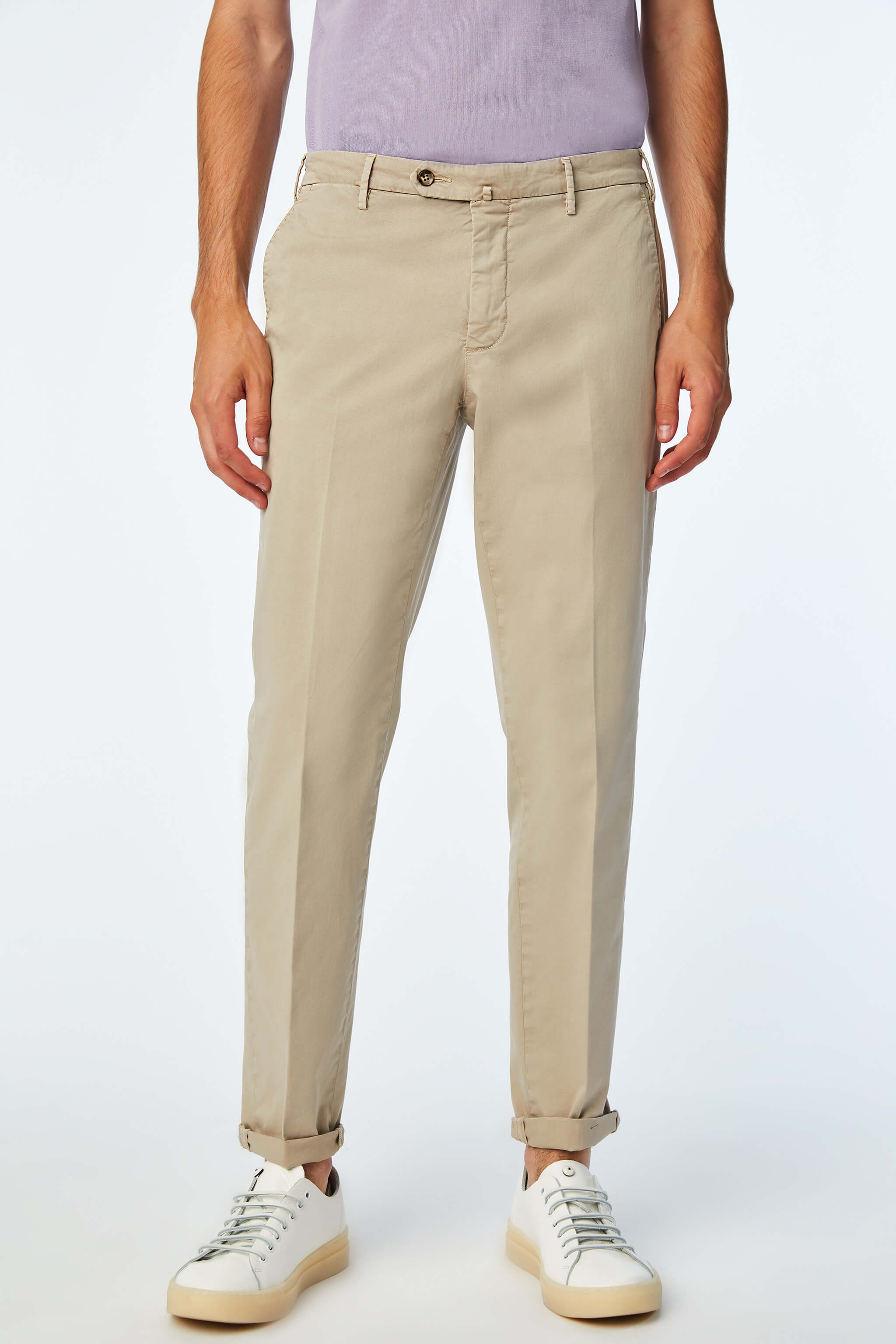 Garment-dyed ELTON pants in White