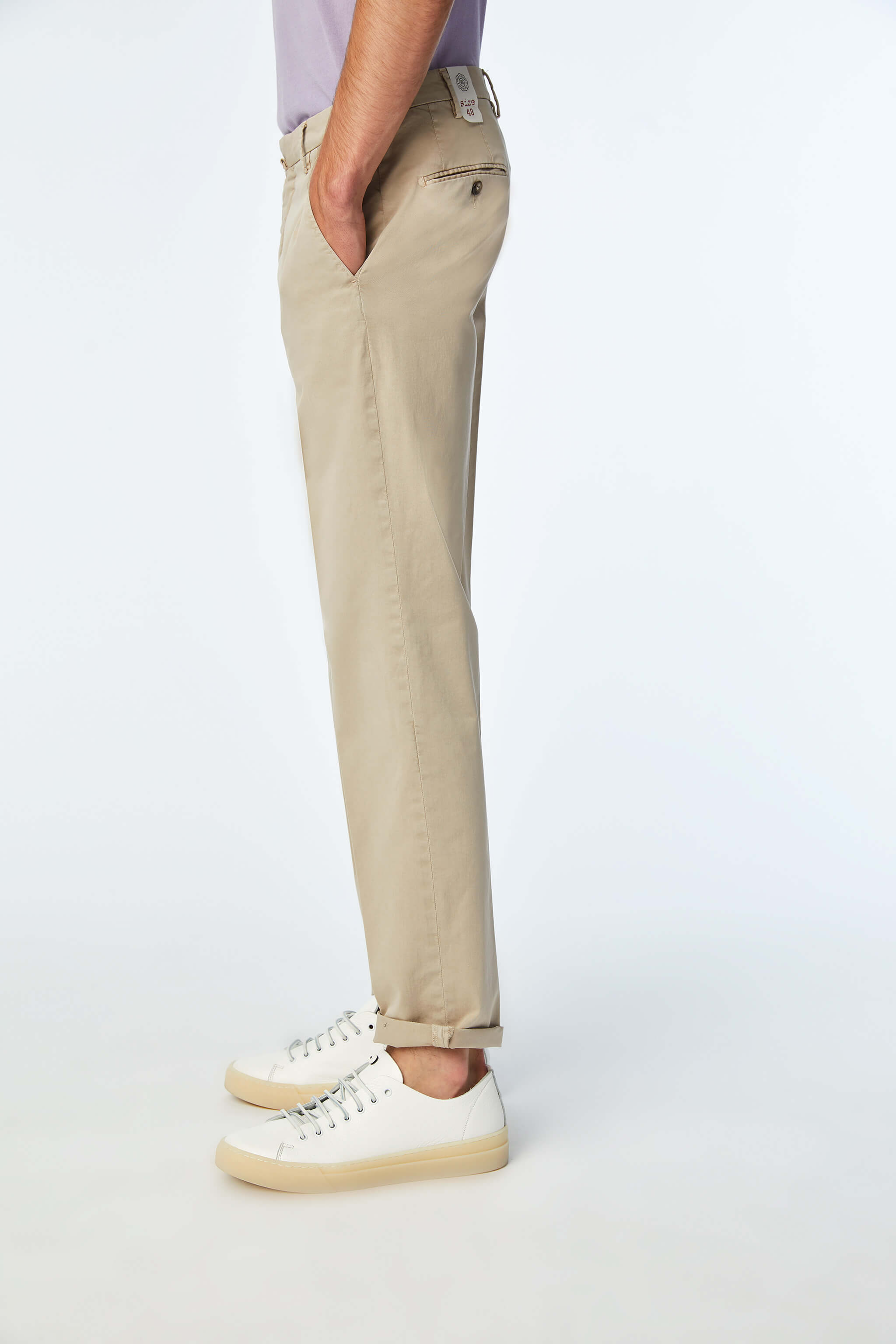 Garment-dyed ELTON pants in White