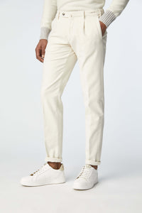 Garment-dyed michael pants in white white