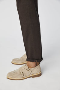Garment-dyed michael pants in brown brown
