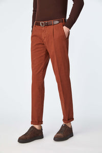 Garment-dyed michael pants in brown brick