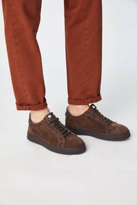 Garment-dyed michael pants in brown brick