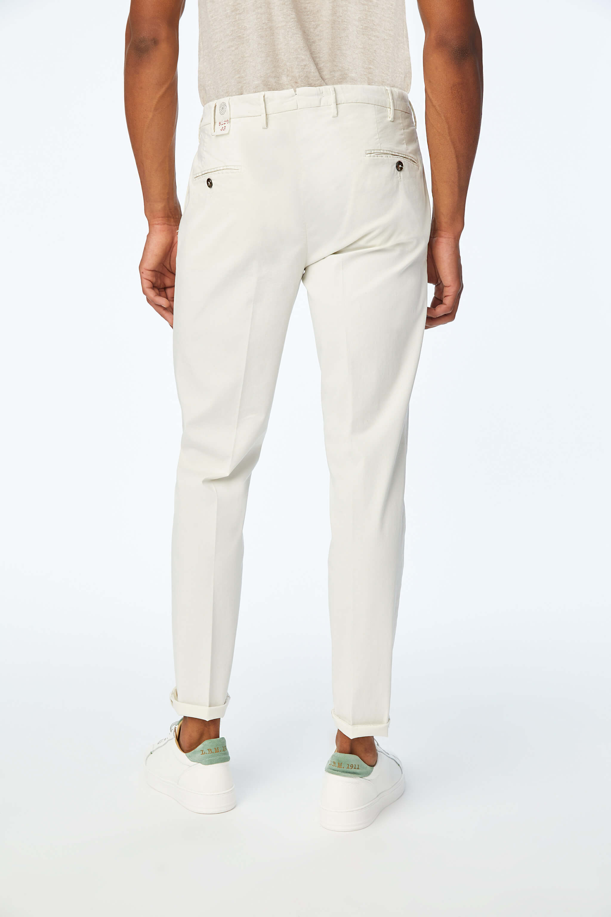 Garment-dyed MICHAEL pants in White