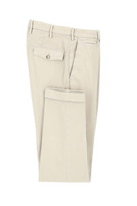 Garment-dyed rod pants in dove gray beige