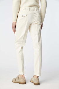 Garment-dyed rod pants in white white