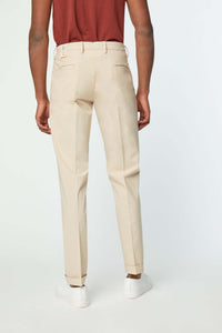 Garment-dyed phil pants in white beige