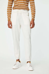 Knit pants with white drawstring white