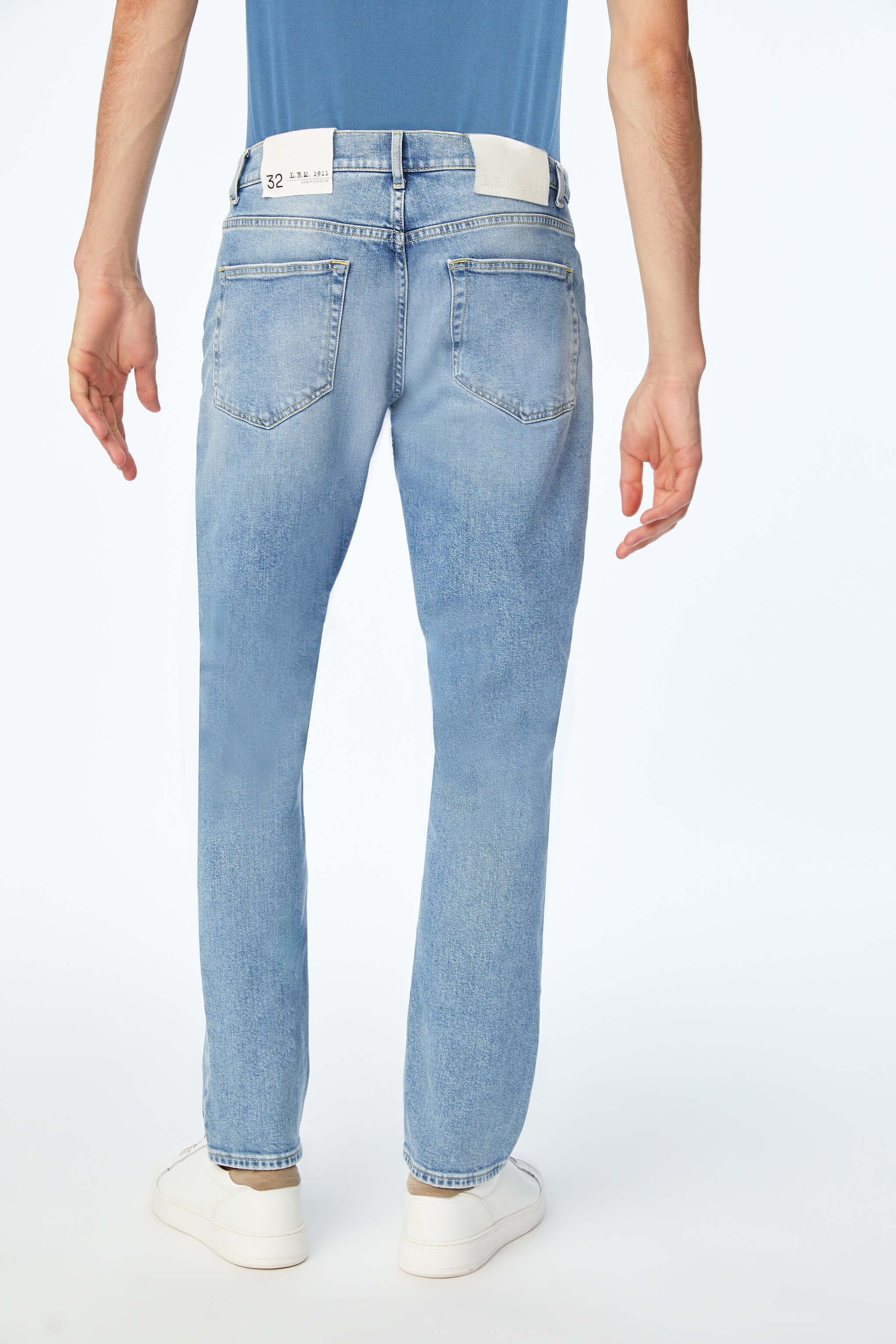 Jeans 5 tasche dritto azzurro