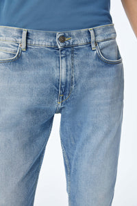 Jeans 5 tasche dritto azzurro azzurro