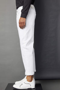 5 pocket baggy jeans in white white