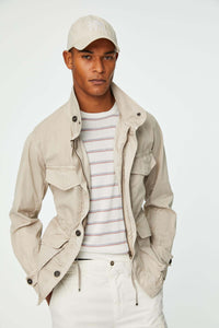 Garment-dyed beige field jacket beige