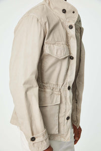 Garment-dyed beige field jacket beige
