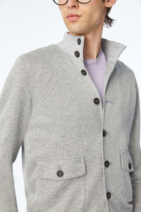 Bomber jacket in gray jersey light grey