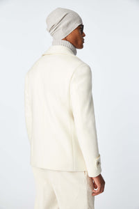 Peacoat in jersey white
